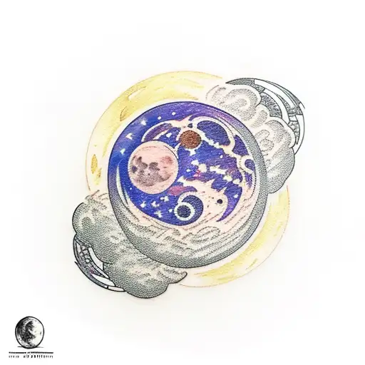 International Space Station And Moon