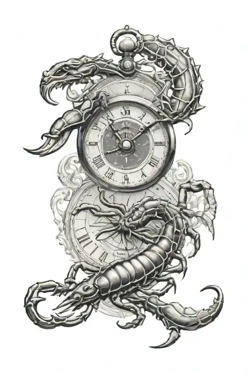 Scorpion Clock Compass Anchor