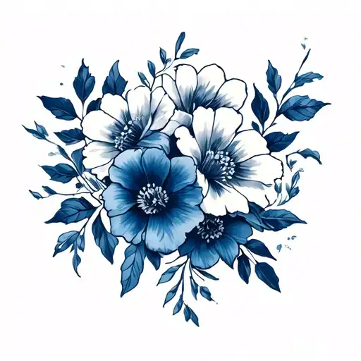 Navy Cowboy Flowers Intertwined