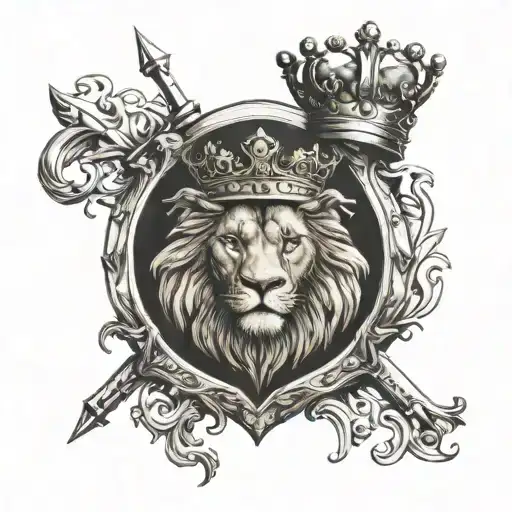Athletic Club Shield With A Lion With A Crown