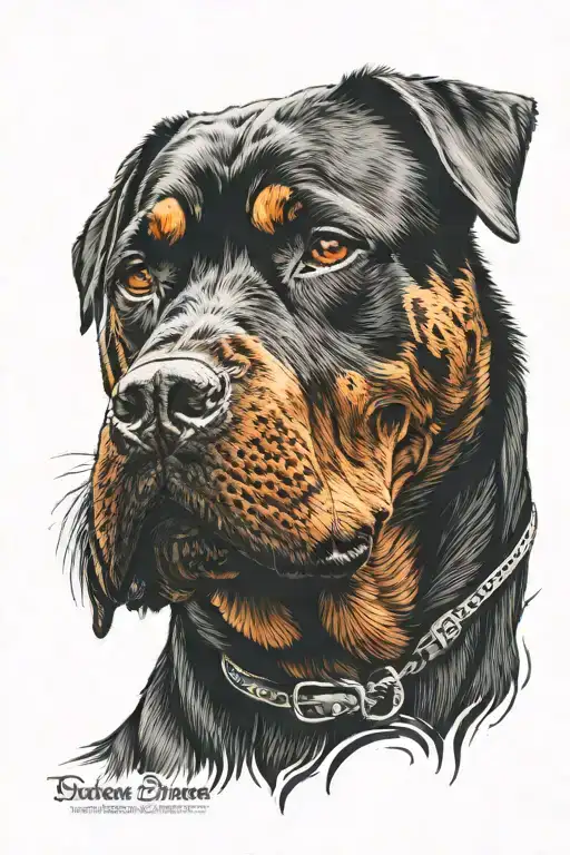 A Rottweiler Breed Dog With Half Skull And Half Normal Red Eyes