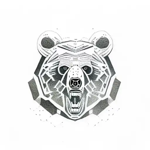 Bear Cyborg Roaring