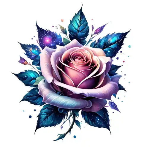 Dark Glitter Galaxy Rose