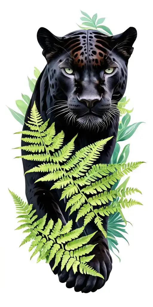Panther With Fern