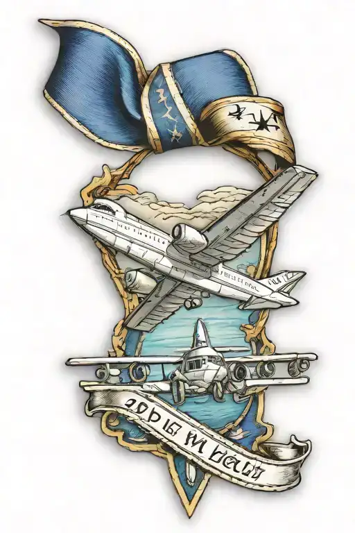 Air Medal Ribbon With C-141 Airplane