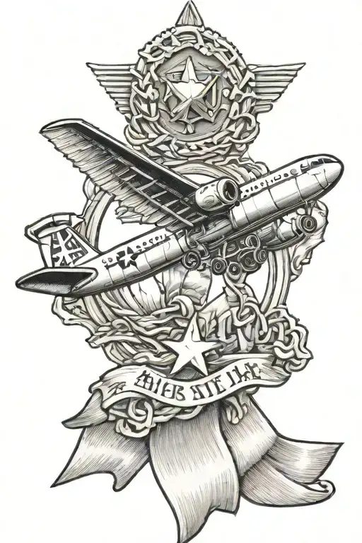 Air Medal Ribbon With C-141 Airplane