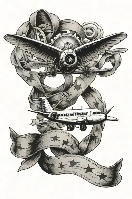 Air Medal Ribbon With Medical Airplane