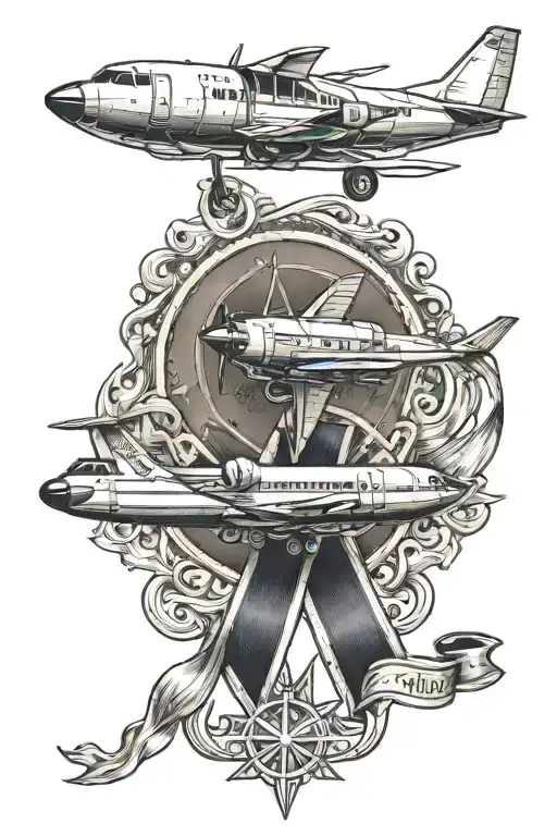 Air Medal Ribbon With Medical Airplane