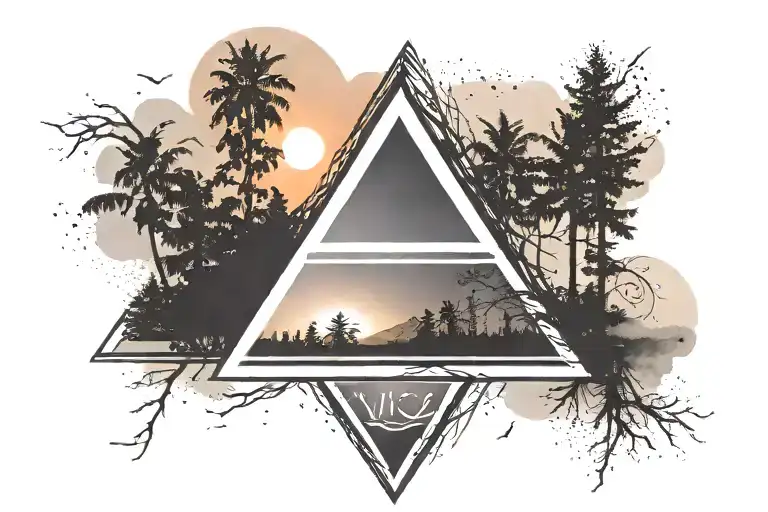 Avicii's Two Triangle Logo With A Sunrise And Sunset Inside The Logo