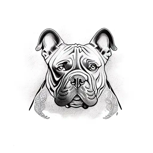 Gangster Kid With Tattoos With An American Bully