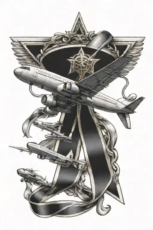 Air Medal Ribbon With Medical Airplane