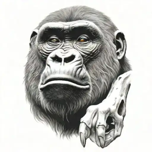 Gorilla With Bone