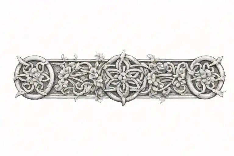 Celtic Square Knot Design With Flowers