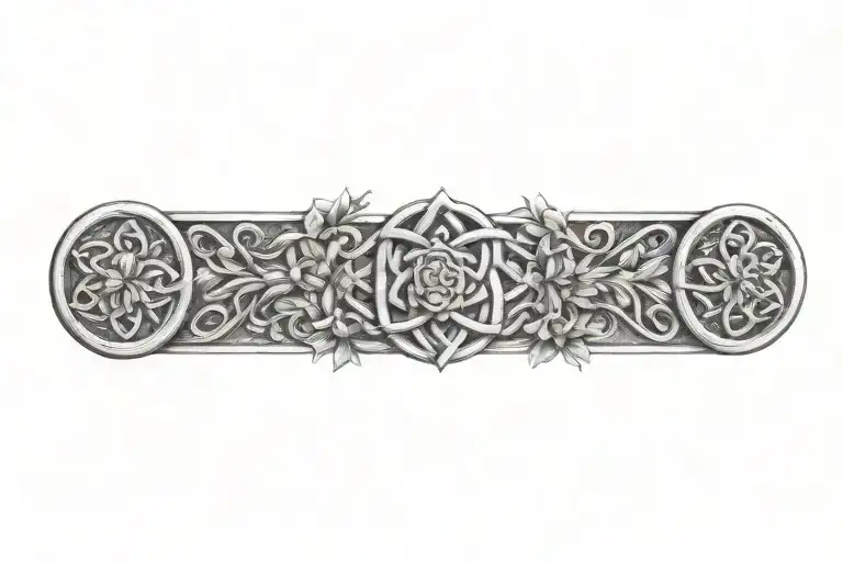 Celtic Knot Design With Flowers