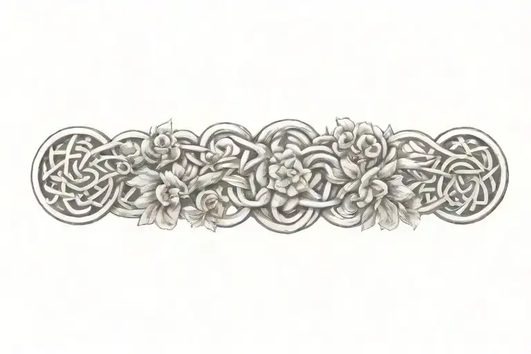 Celtic Knot Design With Flowers