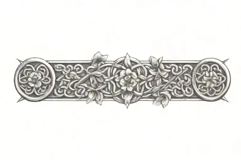 Celtic Knot Design With Flowers