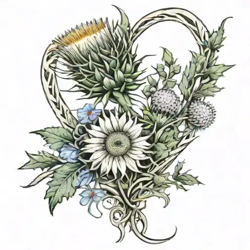 A Realistic Thistle And Daisy Intertwined With A Love Heart Symbolizing Your Passion For Midwifery