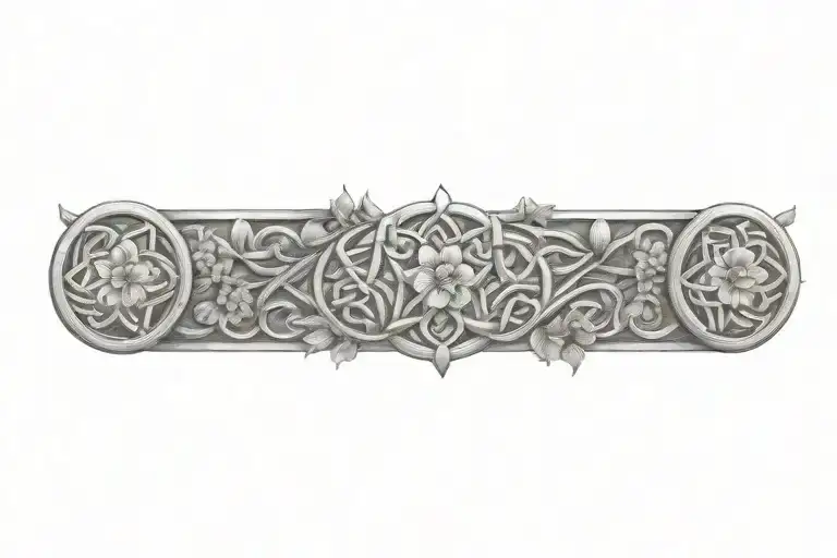 Celtic Knot Design With Flowers