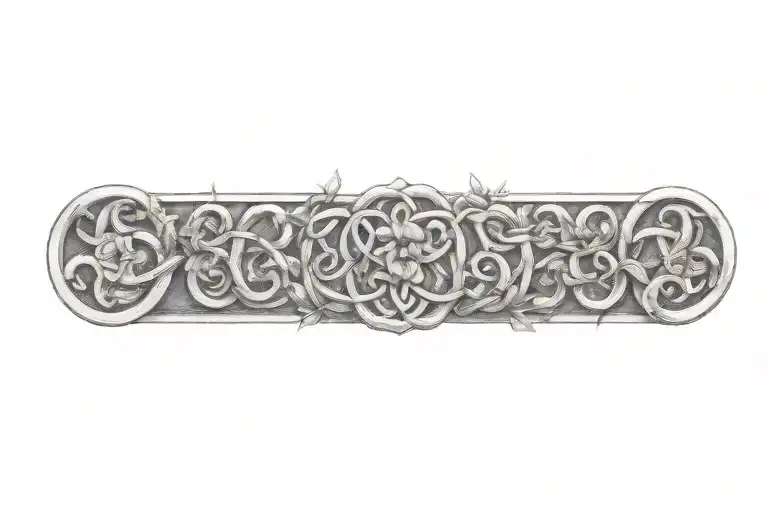 Celtic Knot Design With Flowers