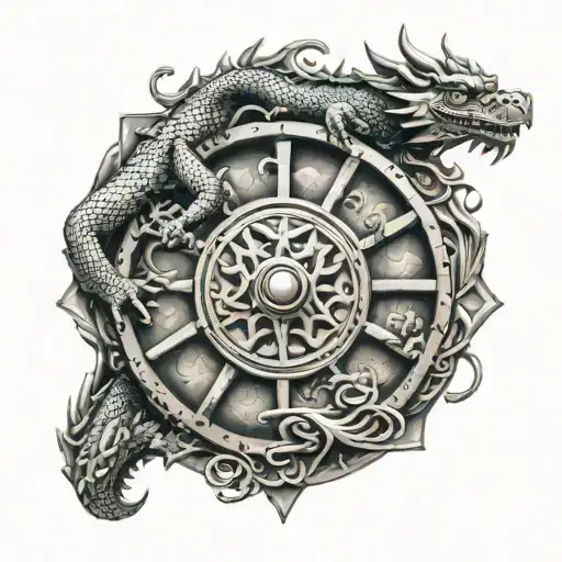 Wheel Of Samsara With Dragon Scales