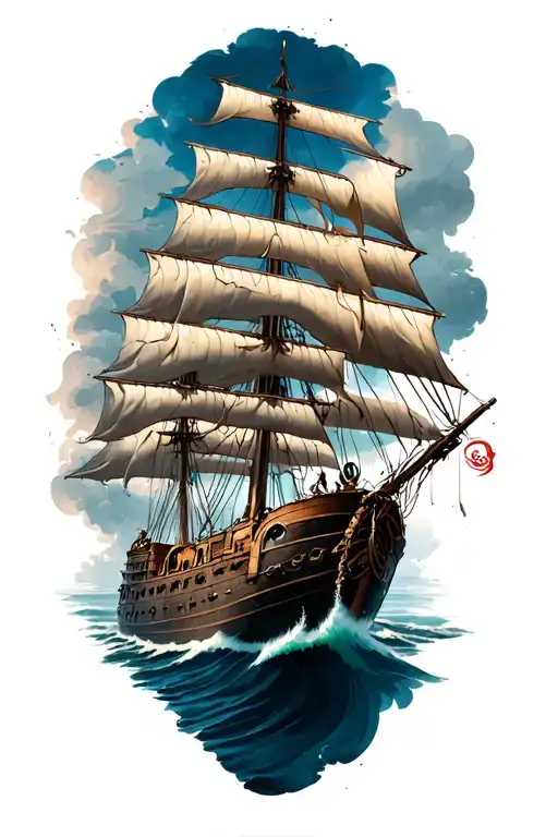 Tall Ship Attacked By Tenticles