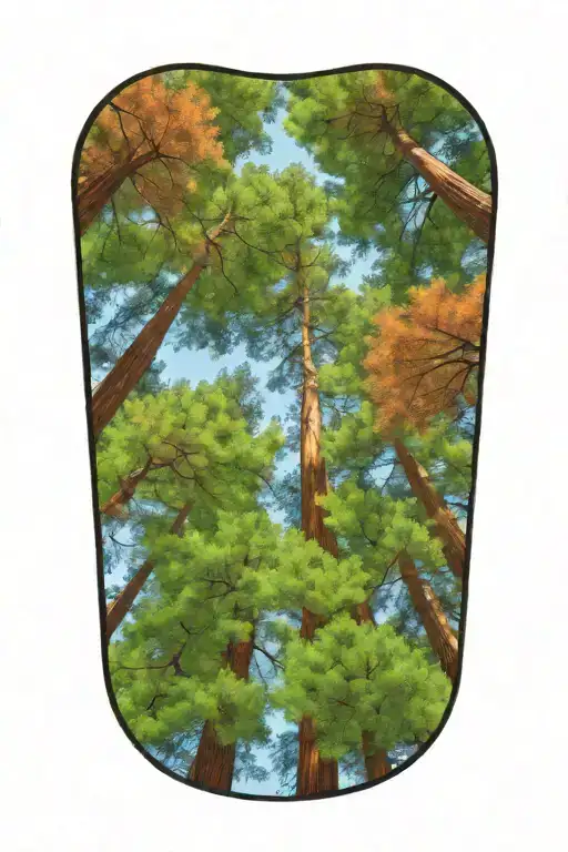 Dense Redwood Forest Looking Up From Ground