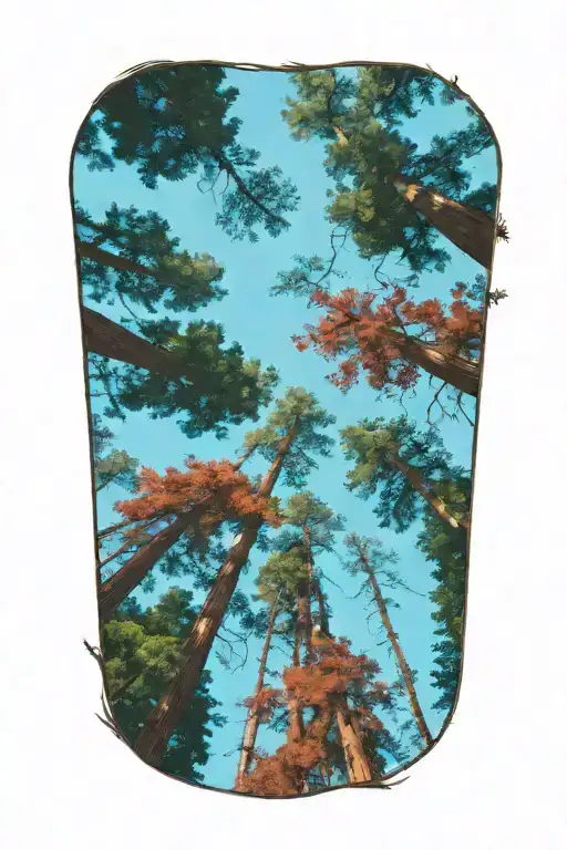 Dense Redwood Forest Looking Up From Ground