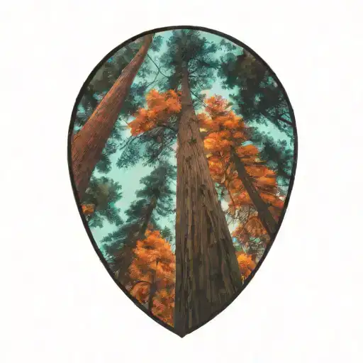 Dense Redwood Forest Looking Up From Ground