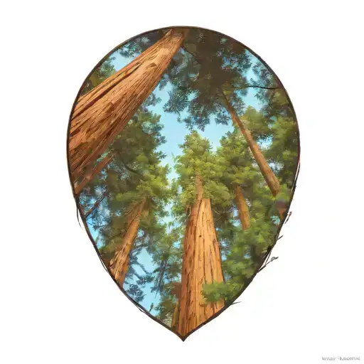 Dense Redwood Forest Looking Up From Ground