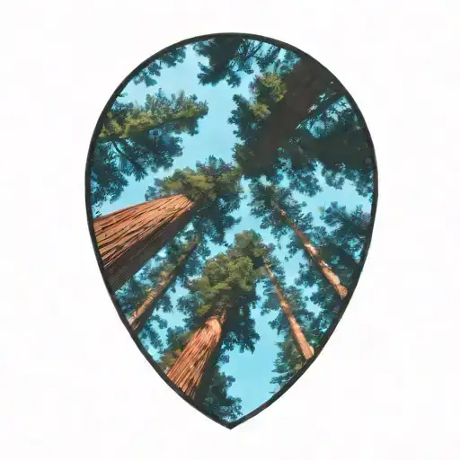 Dense Redwood Forest Looking Up From Ground