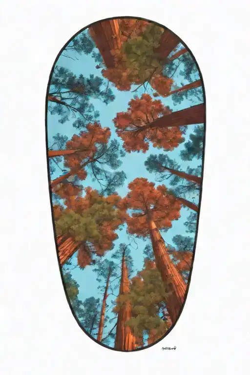 Dense Redwood Forest Looking Up From Ground