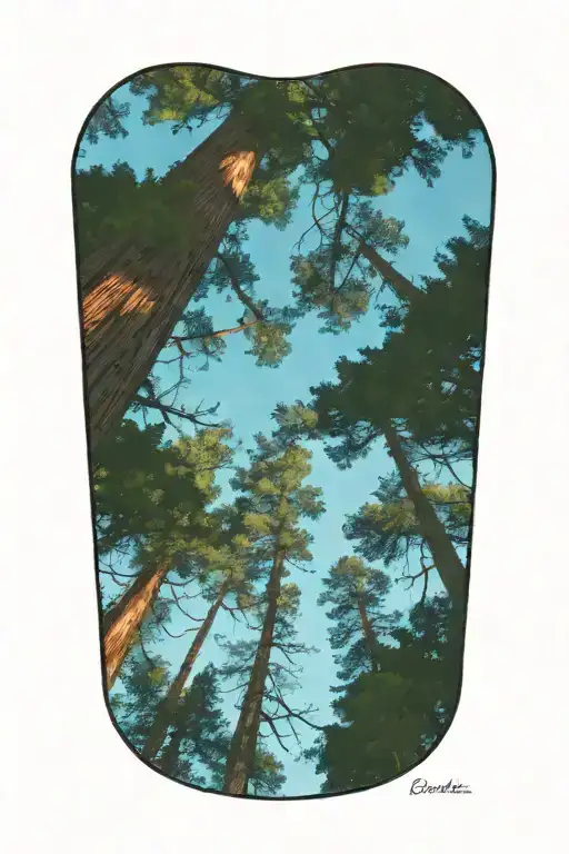 Dense Redwood Forest Looking Up From Ground