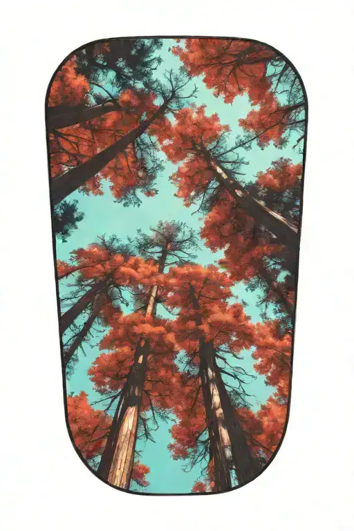 Dense Redwood Forest Looking Up From Ground