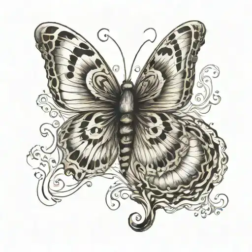 Butter Fly With Finger Print Wing Pattern