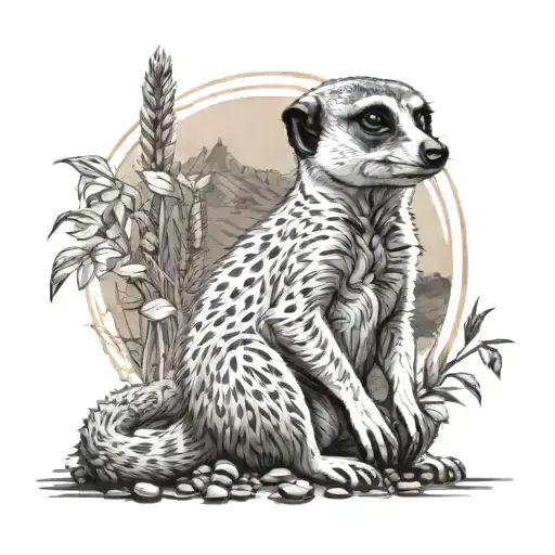 A Meerkat Meditating In A Field Of Coffee Beans Forming