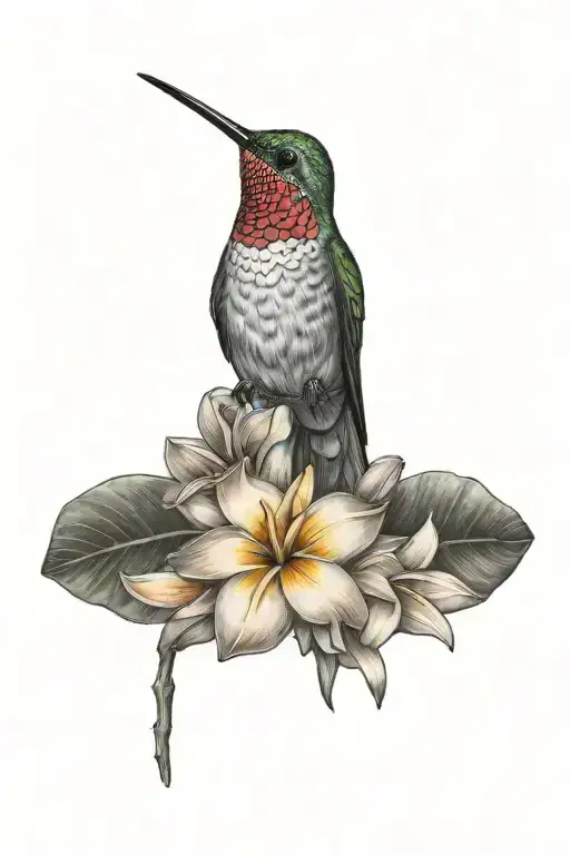 Hummingbird And Frangipani