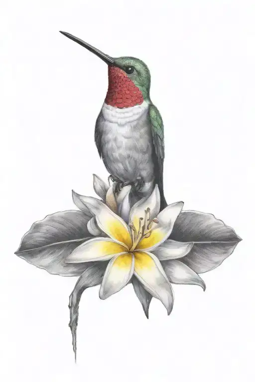 Hummingbird And Frangipani