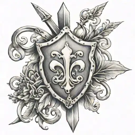 Shield Sword Fleur De Lys