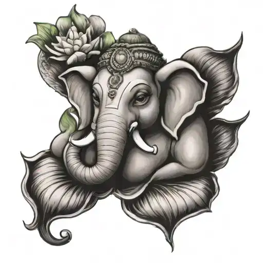 Ganpati Bappa On Lotus Flower