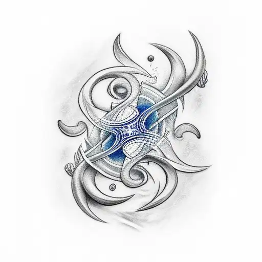 Trident With Ocean Waves