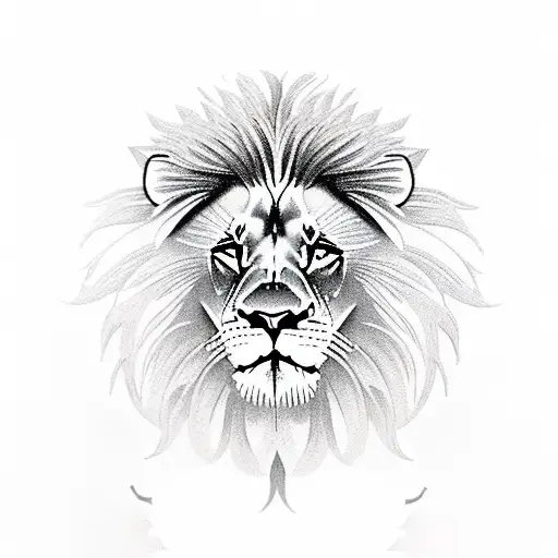 A Majestic Lion Overlooking A Serene Mountain Landscape