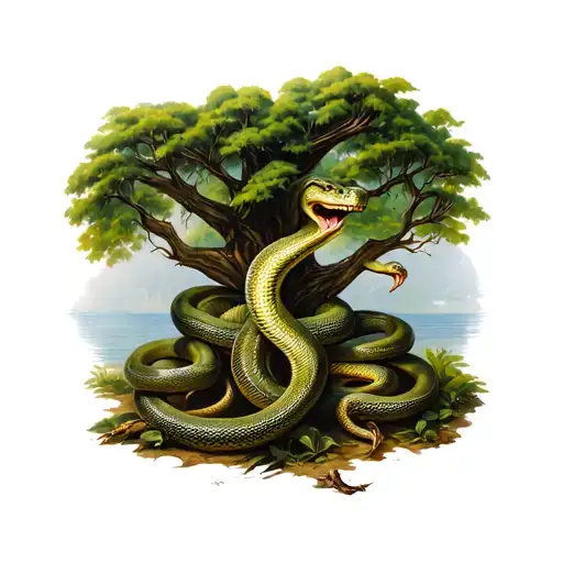 Snakes Around A Tree