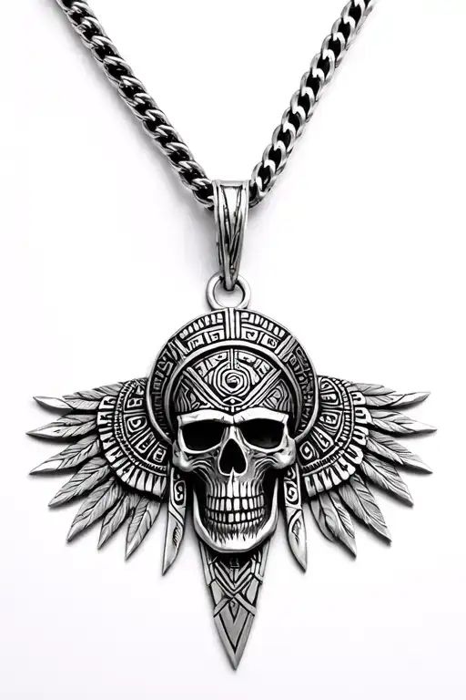 Aztec Death Warrior Necklace