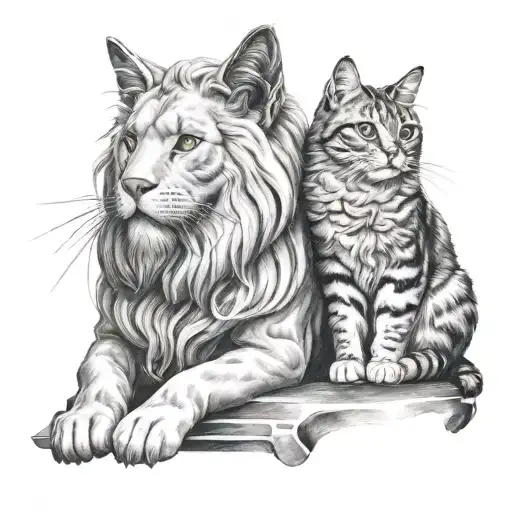 God Zeus And 1 Cat Sitting Together