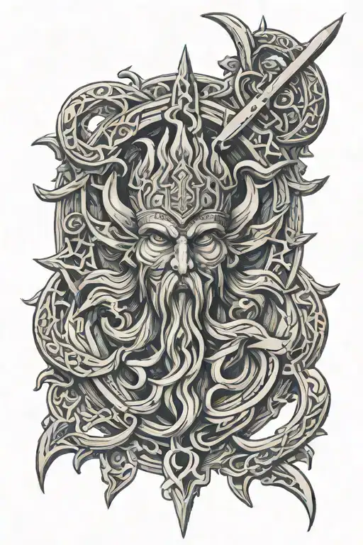 Perun God Symbol Intertwined Symbolizing