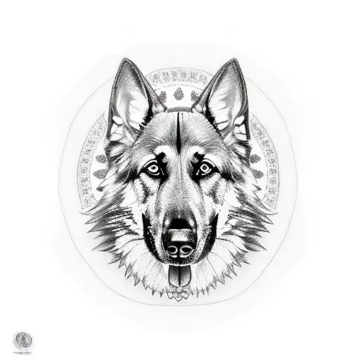 German Shepherd With Mandala