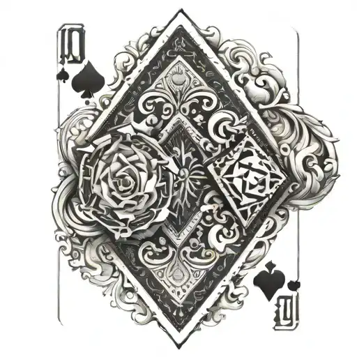 Triple Diamonds Playing Card