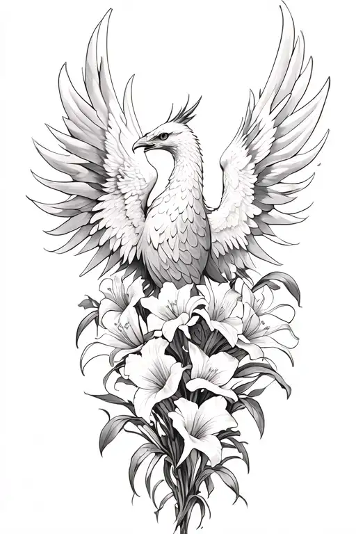 Phoenix Rising From Gladiolus Flower