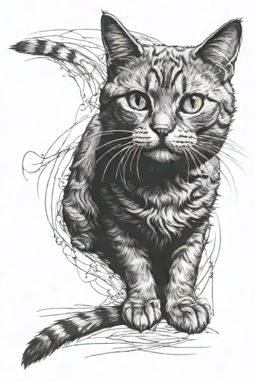 Blind Cat Black Sitting