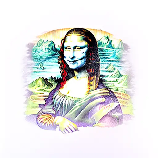 Mona Lisa Painting But Head Replaced With Heath Ledger's Joker